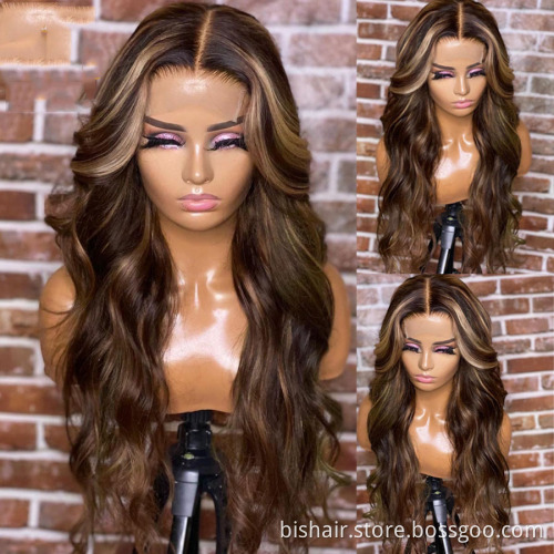 100% Virgin Brazilian Human Hair Frontal Wig 10A Grade Bone Straight Ombre Piano Color Human Hair Hd Lace Front Wigs